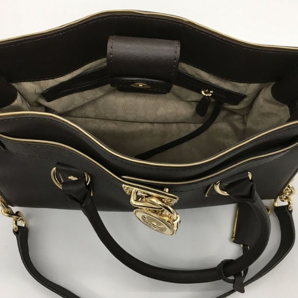 MICHAEL KORS MK Purse Coffee Brown Satchel Handbag - Picture 8 of 12